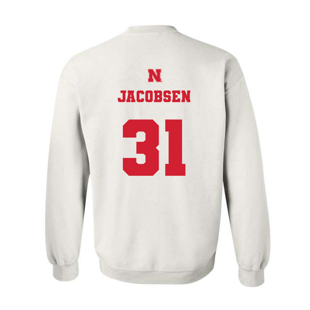 Nebraska - NCAA Men's Basketball : Cale Jacobsen - Generic Shersey Crewneck Sweatshirt-1