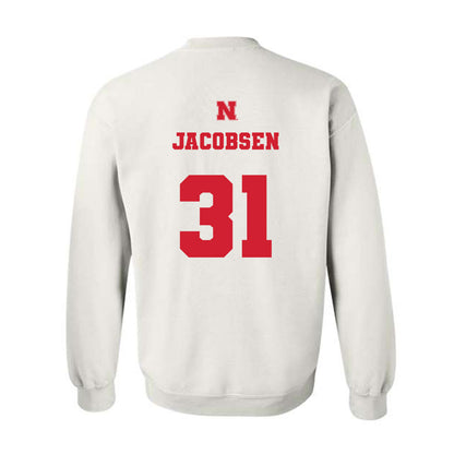 Nebraska - NCAA Men's Basketball : Cale Jacobsen - Generic Shersey Crewneck Sweatshirt-1