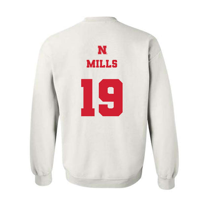Nebraska - NCAA Football : Cortez Mills - Generic Shersey Crewneck Sweatshirt-1