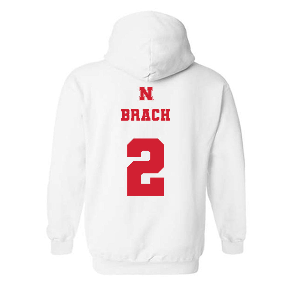 Nebraska - NCAA Women's Soccer : Mila Brach - Generic Shersey Hooded Sweatshirt-1