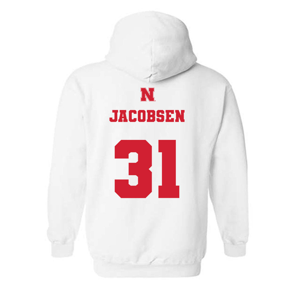 Nebraska - NCAA Men's Basketball : Cale Jacobsen - Generic Shersey Hooded Sweatshirt-1