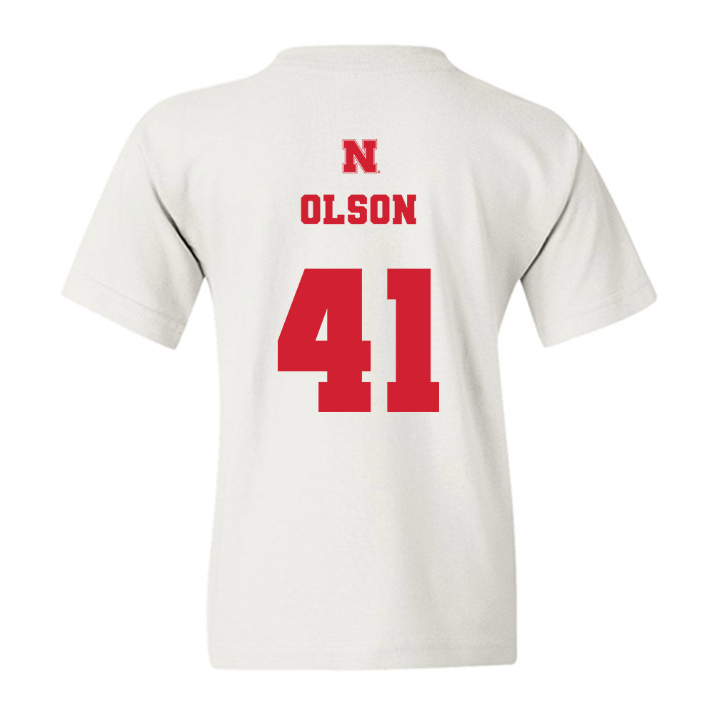 Nebraska - NCAA Baseball : Chase Olson - Generic Shersey Youth T-Shirt-1