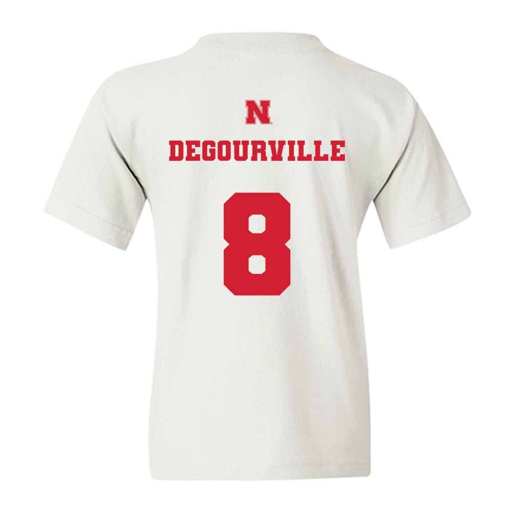 Nebraska - NCAA Men's Basketball : Taj Degourville - Generic Shersey Youth T-Shirt-1