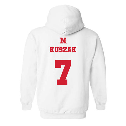 Nebraska - NCAA Softball : Ava Kuszak - Generic Shersey Hooded Sweatshirt-1