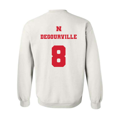 Nebraska - NCAA Men's Basketball : Taj Degourville - Generic Shersey Crewneck Sweatshirt-1
