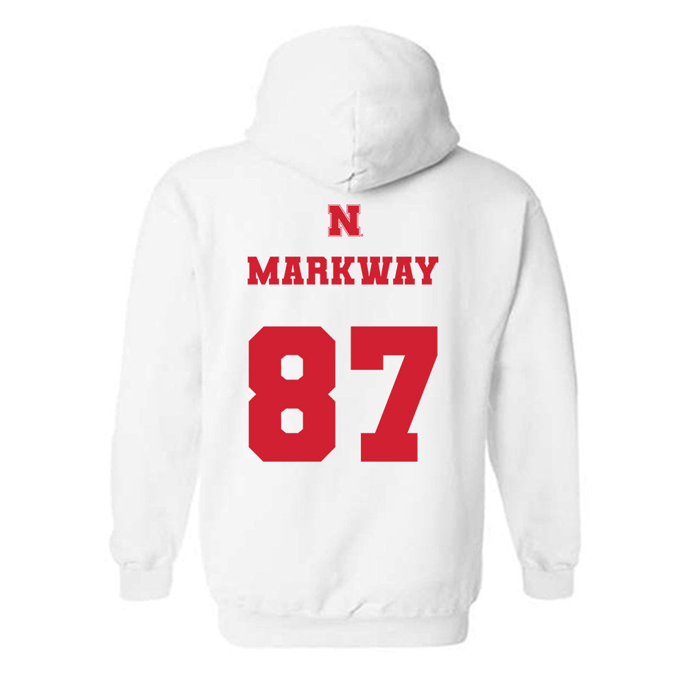 Nebraska - NCAA Football : Mac Markway - Generic Shersey Hooded Sweatshirt-1