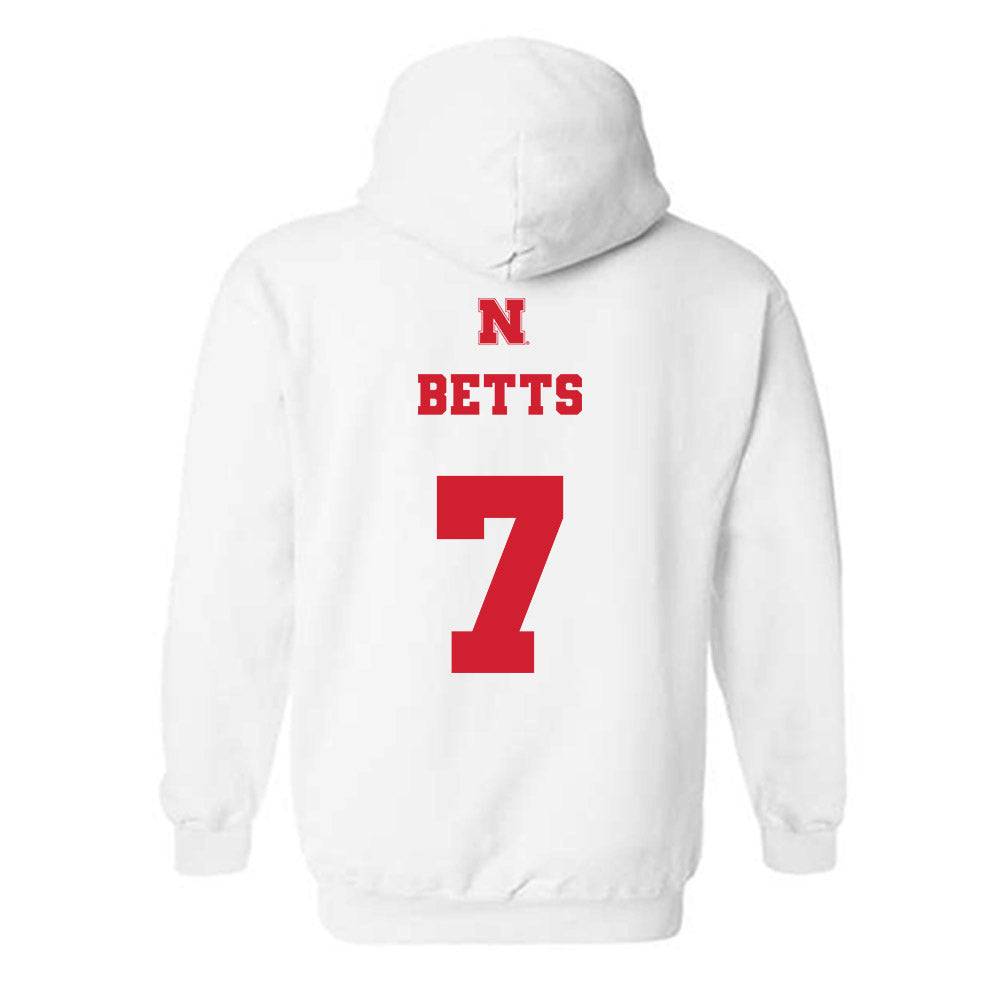 Nebraska - NCAA Men's Basketball : Kadyn Betts - Generic Shersey Hooded Sweatshirt-1