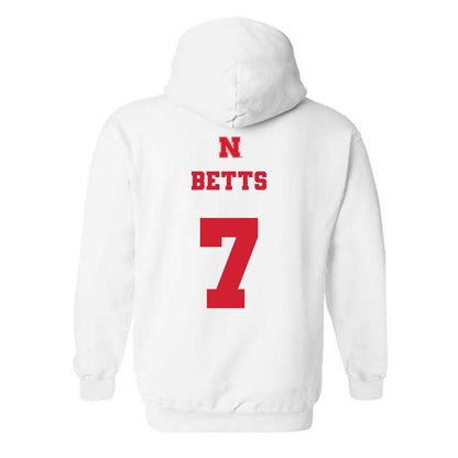 Nebraska - NCAA Men's Basketball : Kadyn Betts - Generic Shersey Hooded Sweatshirt-1