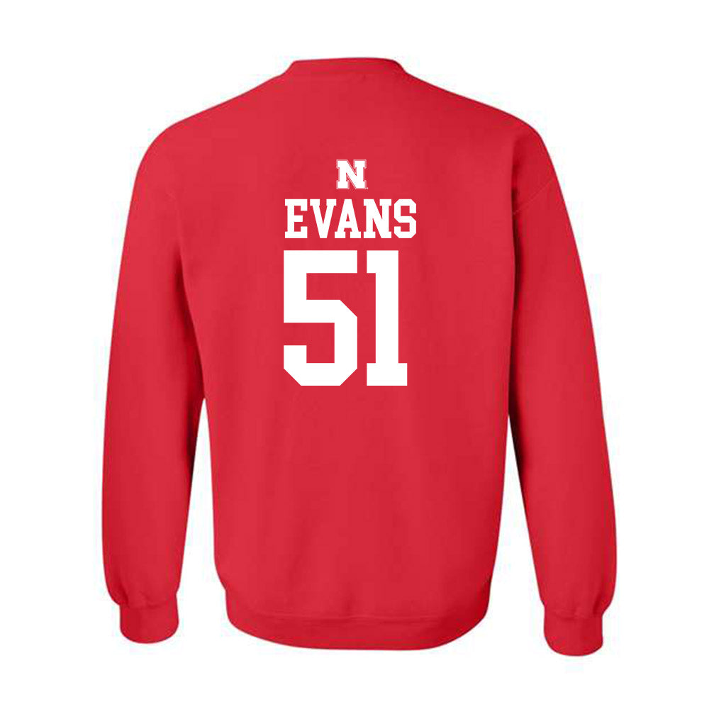 Nebraska - NCAA Football : Justin Evans - Generic Shersey Crewneck Sweatshirt-1