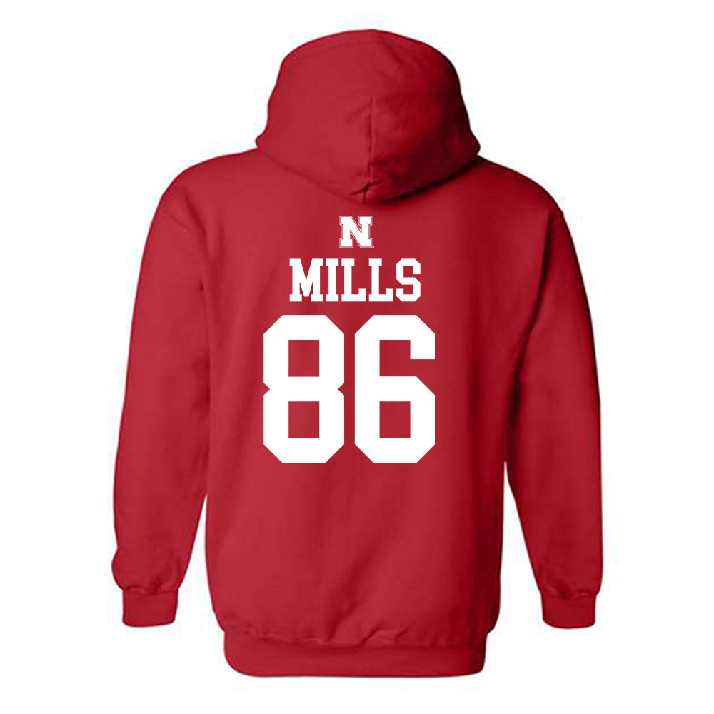 Nebraska - NCAA Football : Cortez Mills - Generic Shersey Hooded Sweatshirt-1