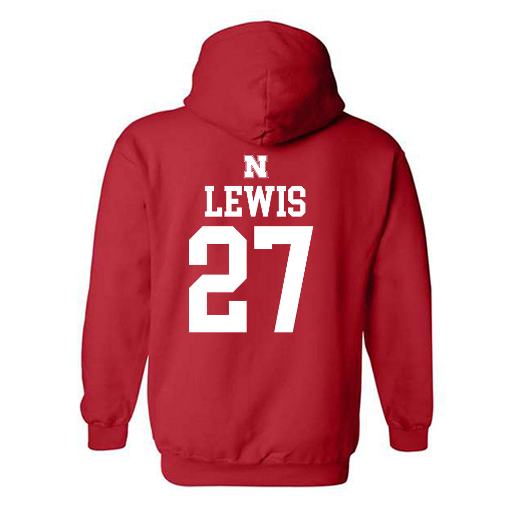 Nebraska - NCAA Women's Soccer : Nathalie Lewis - Generic Shersey Hooded Sweatshirt-1