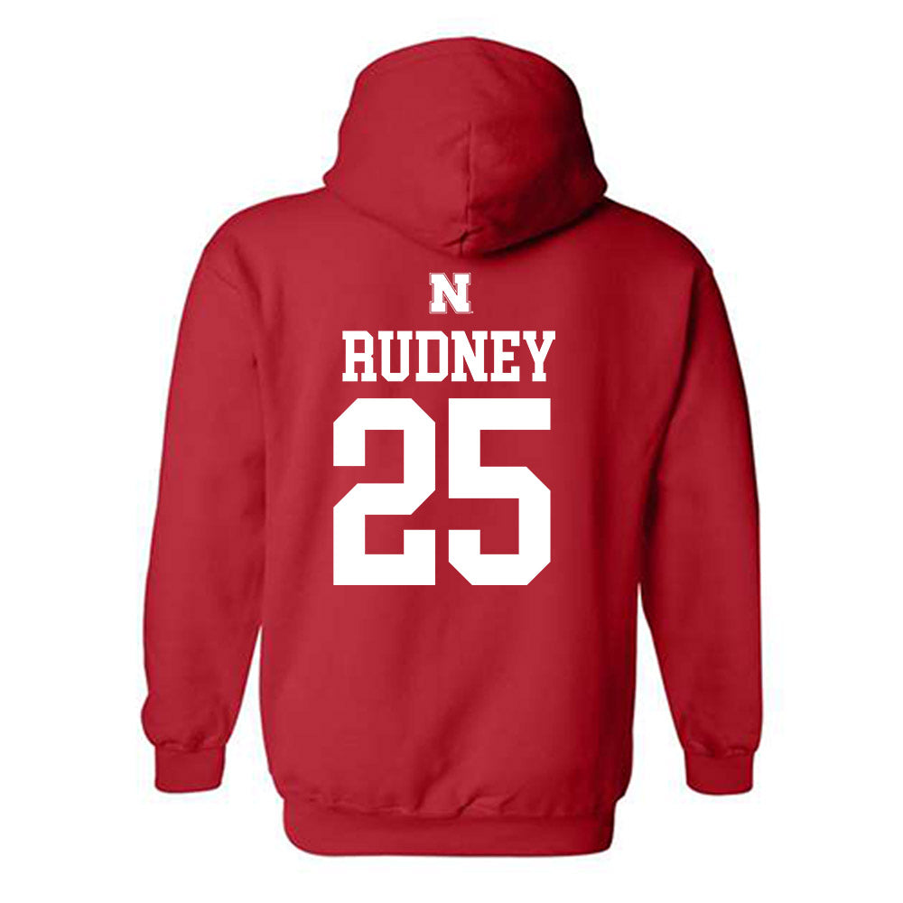 Nebraska - NCAA Women's Soccer : Ella Rudney - Generic Shersey Hooded Sweatshirt-1