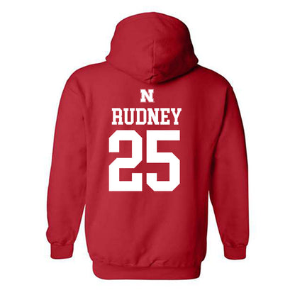 Nebraska - NCAA Women's Soccer : Ella Rudney - Generic Shersey Hooded Sweatshirt-1