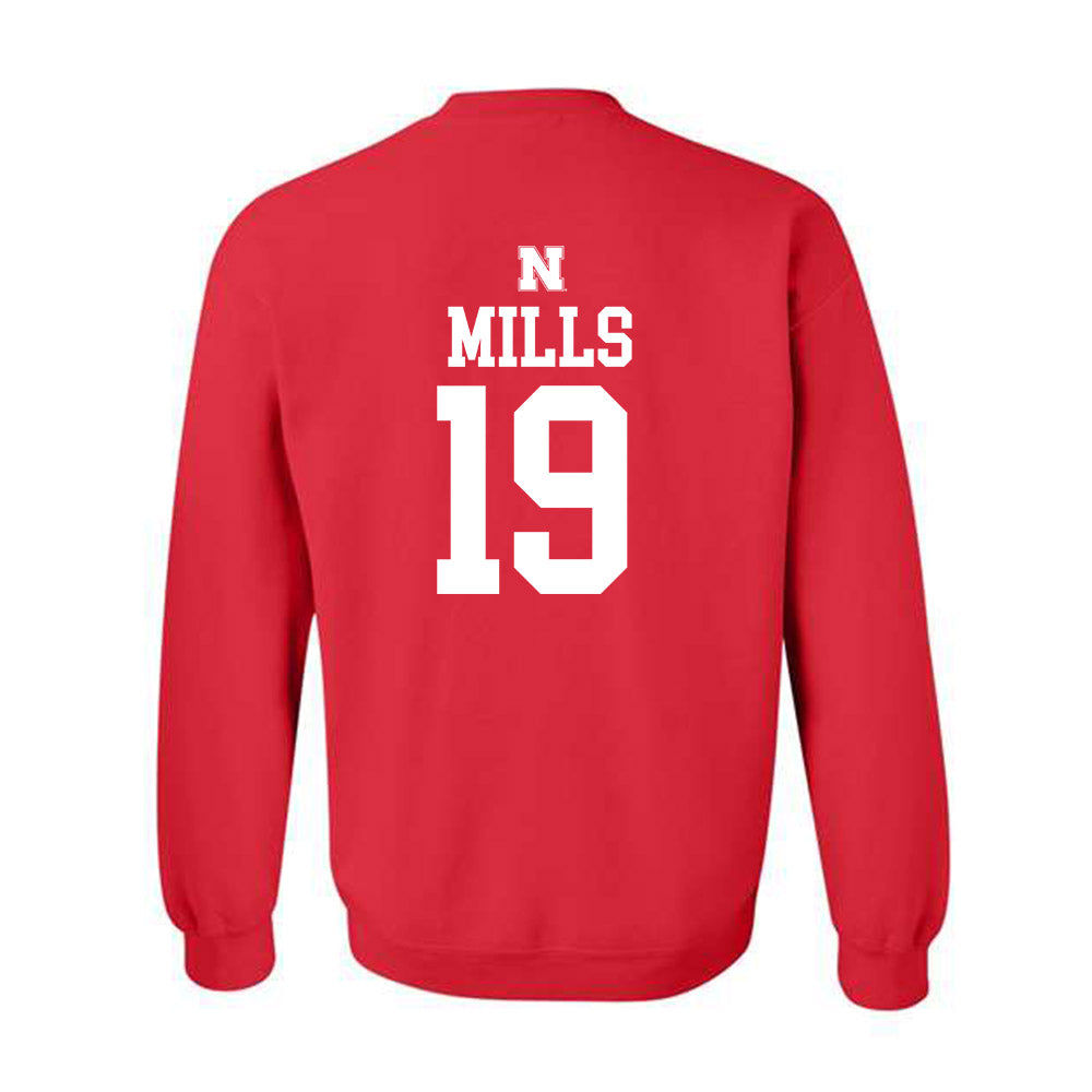 Nebraska - NCAA Football : Cortez Mills - Generic Shersey Crewneck Sweatshirt-1
