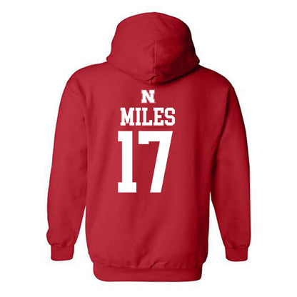 Nebraska - NCAA Women's Basketball : Ava Miles - Generic Shersey Hooded Sweatshirt-1