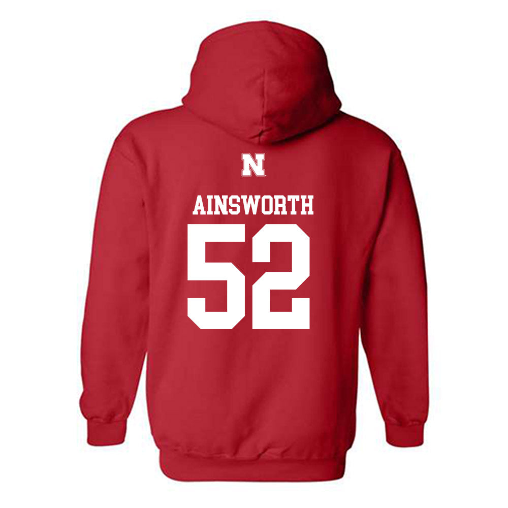 Nebraska - NCAA Football : Hayden Ainsworth - Generic Shersey Hooded Sweatshirt-1