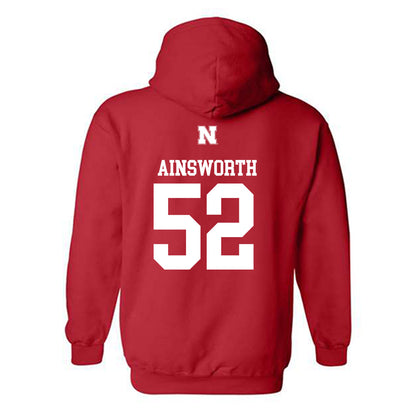 Nebraska - NCAA Football : Hayden Ainsworth - Generic Shersey Hooded Sweatshirt-1