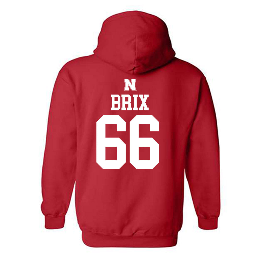 Nebraska - NCAA Football : Grant Brix - Generic Shersey Hooded Sweatshirt-1