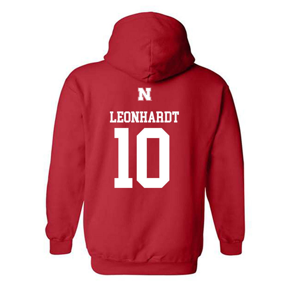 Nebraska - NCAA Men's Basketball : Trevan Leonhardt - Generic Shersey Hooded Sweatshirt-1