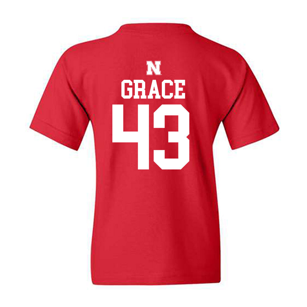 Nebraska - NCAA Baseball : Cooper Grace - Generic Shersey Youth T-Shirt-1