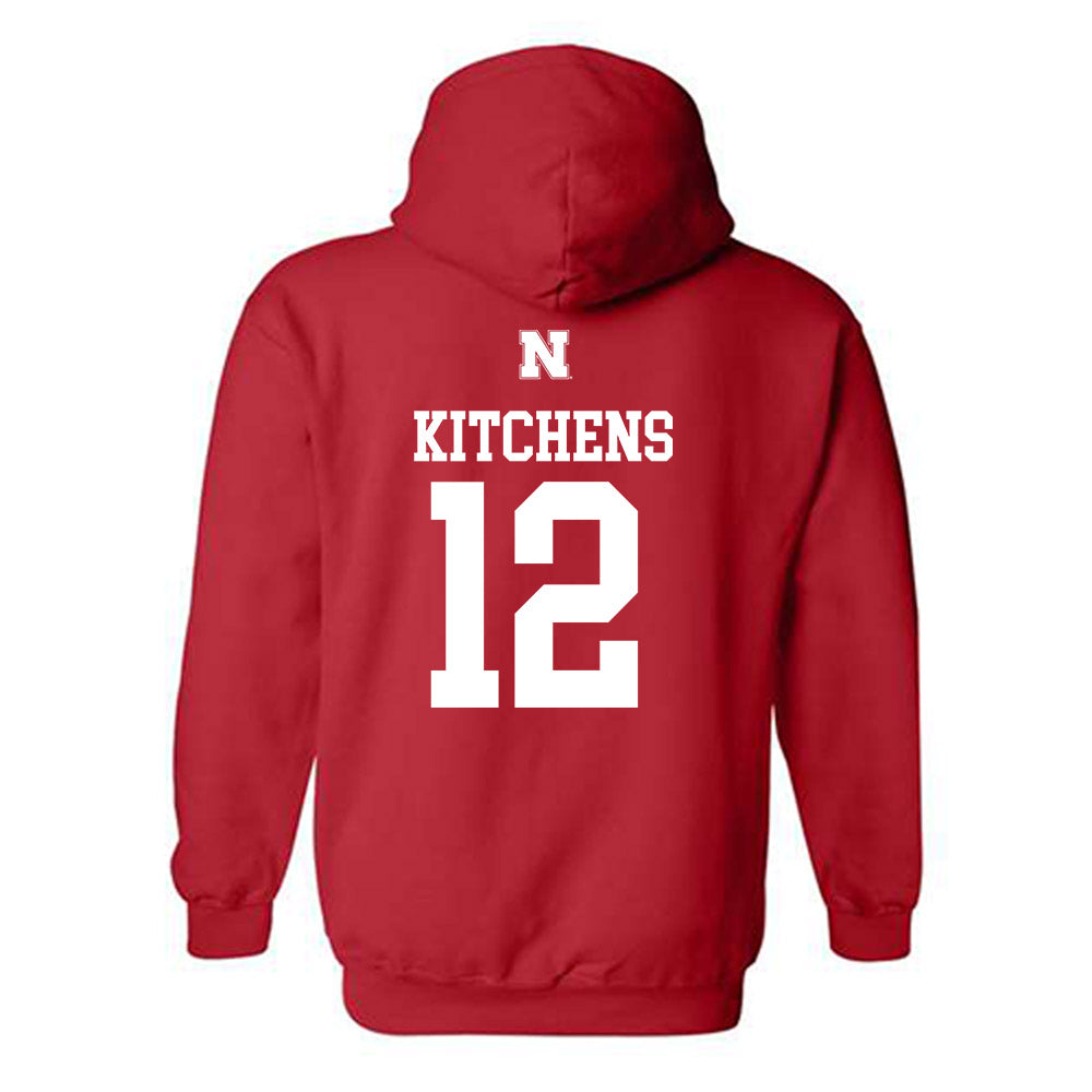 Nebraska - NCAA Baseball : Cole Kitchens - Generic Shersey Hooded Sweatshirt-1