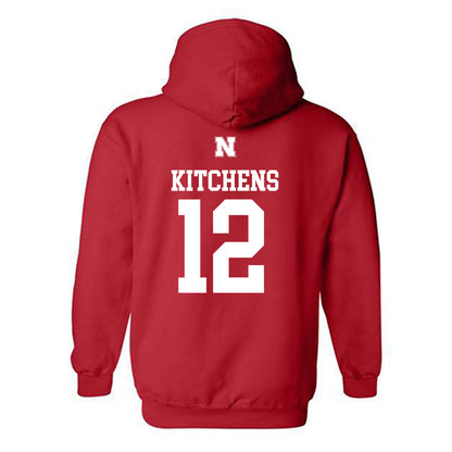 Nebraska - NCAA Baseball : Cole Kitchens - Generic Shersey Hooded Sweatshirt-1