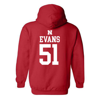 Nebraska - NCAA Football : Justin Evans - Generic Shersey Hooded Sweatshirt-1