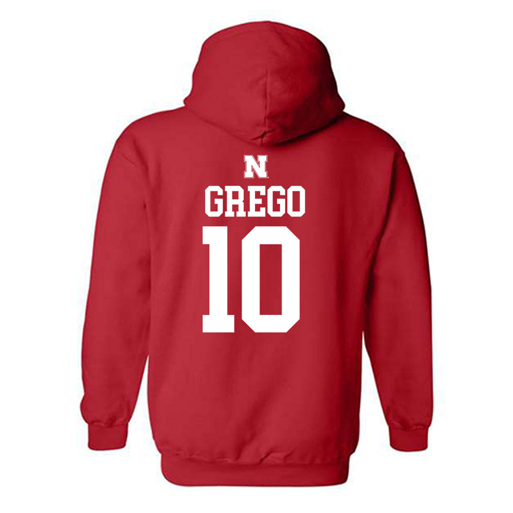Nebraska - NCAA Baseball : Drew Grego - Generic Shersey Hooded Sweatshirt-1