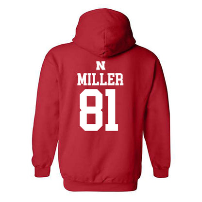 Nebraska - NCAA Football : Hayes Miller - Generic Shersey Hooded Sweatshirt-1