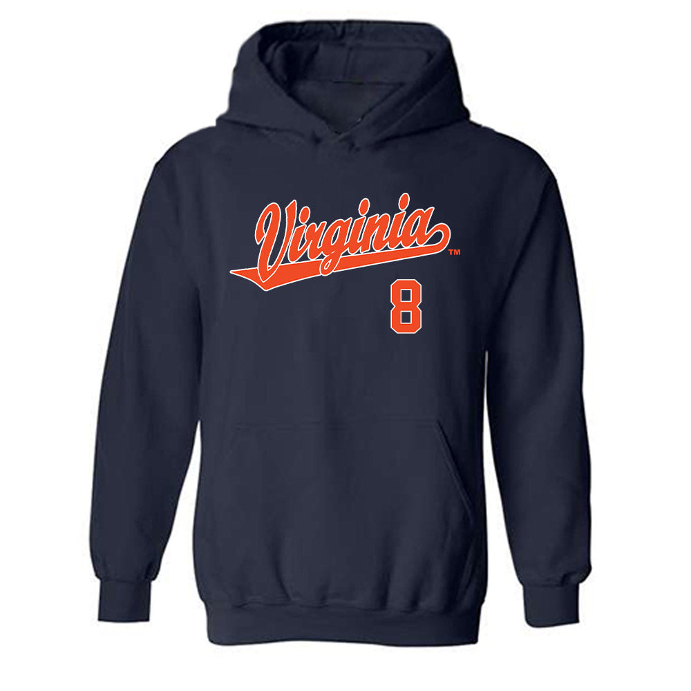 Virginia - NCAA Baseball : Thomas O'Connell - Replica Shersey Hooded Sweatshirt-0