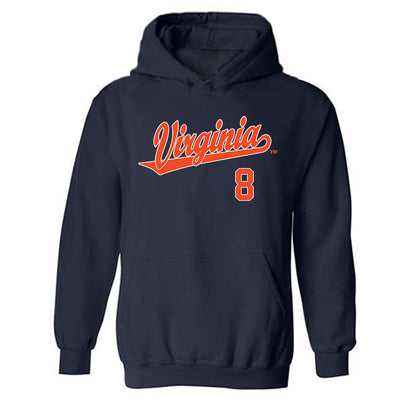 Virginia - NCAA Baseball : Thomas O'Connell - Replica Shersey Hooded Sweatshirt-0