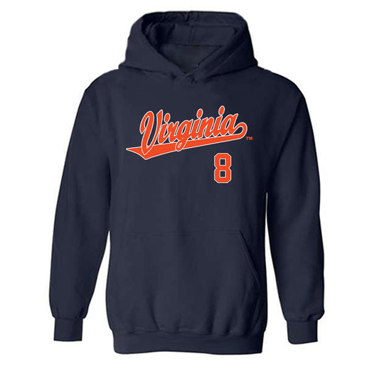 Virginia - NCAA Baseball : Thomas O'Connell - Replica Shersey Hooded Sweatshirt-0