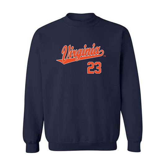 Virginia - NCAA Baseball : John Paone - Replica Shersey Crewneck Sweatshirt-0