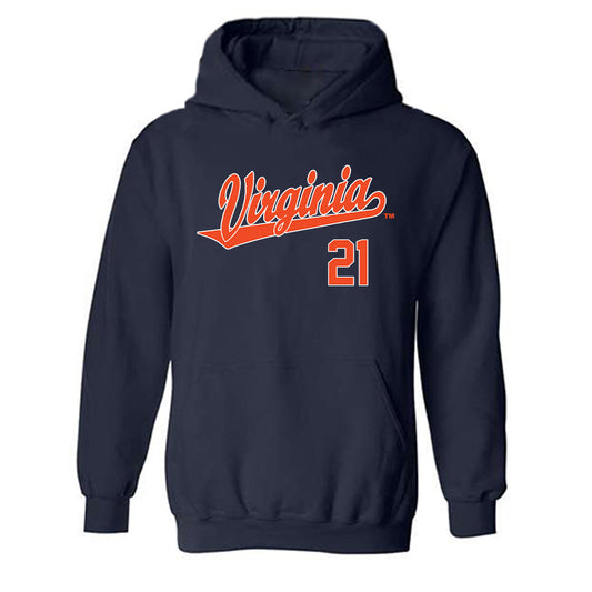 Virginia - NCAA Baseball : Eric Becker - Replica Shersey Hooded Sweatshirt-0