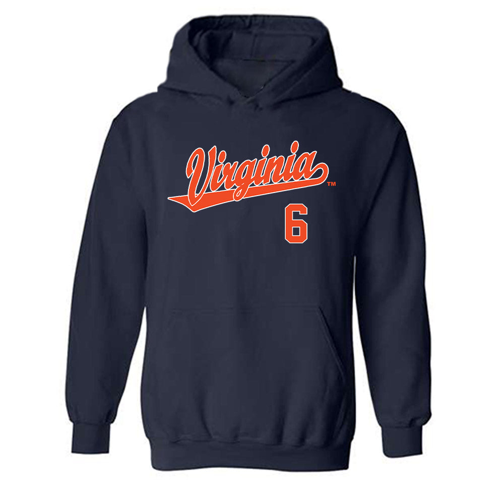 Virginia - NCAA Baseball : RJ Holmes - Replica Shersey Hooded Sweatshirt-0