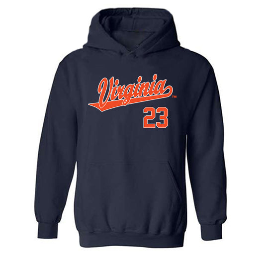Virginia - NCAA Baseball : John Paone - Replica Shersey Hooded Sweatshirt-0