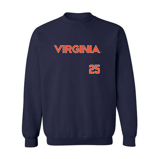 Virginia - NCAA Softball : Edith Kaplan - Replica Shersey Crewneck Sweatshirt-0