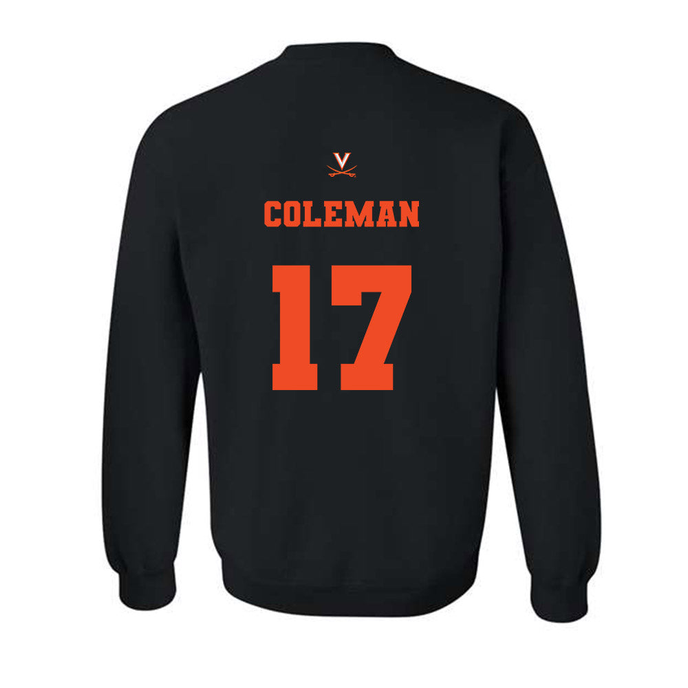 Virginia - NCAA Football : TyLyric Coleman - Fashion Shersey Crewneck Sweatshirt-1