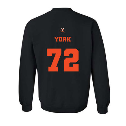 Virginia - NCAA Football : Ben York - Fashion Shersey Crewneck Sweatshirt-1