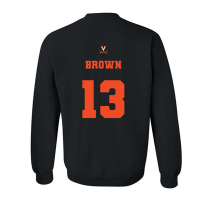 Virginia - NCAA Football : Myles Brown - Fashion Shersey Crewneck Sweatshirt-1