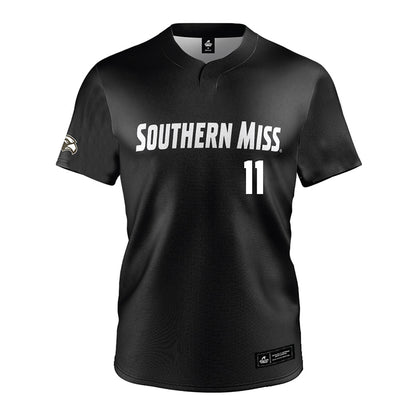 Southern Miss - NCAA Softball : Halle Bennett - Black Jersey-0