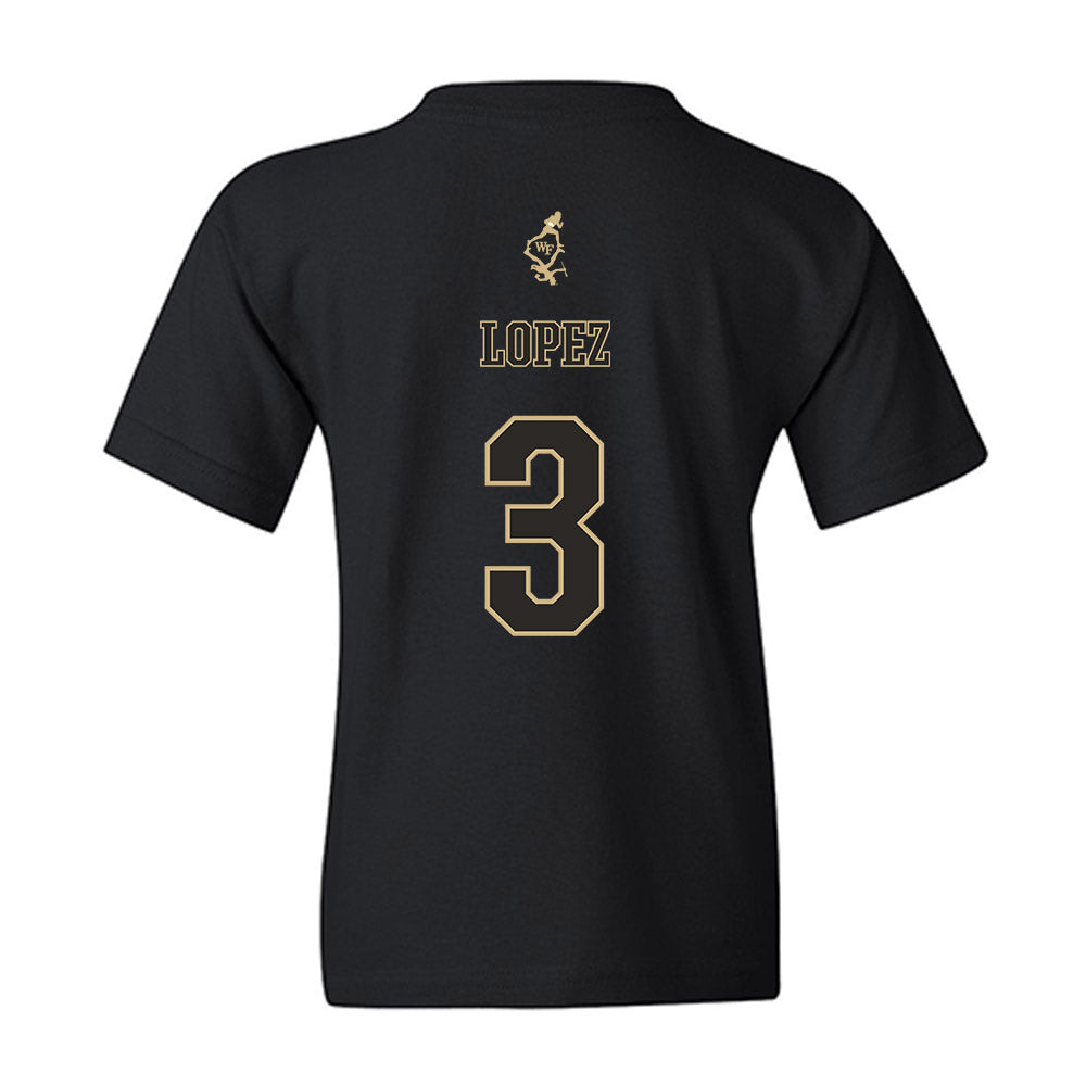 Wake Forest - NCAA Football : Gio Lopez - Youth T-Shirt-1
