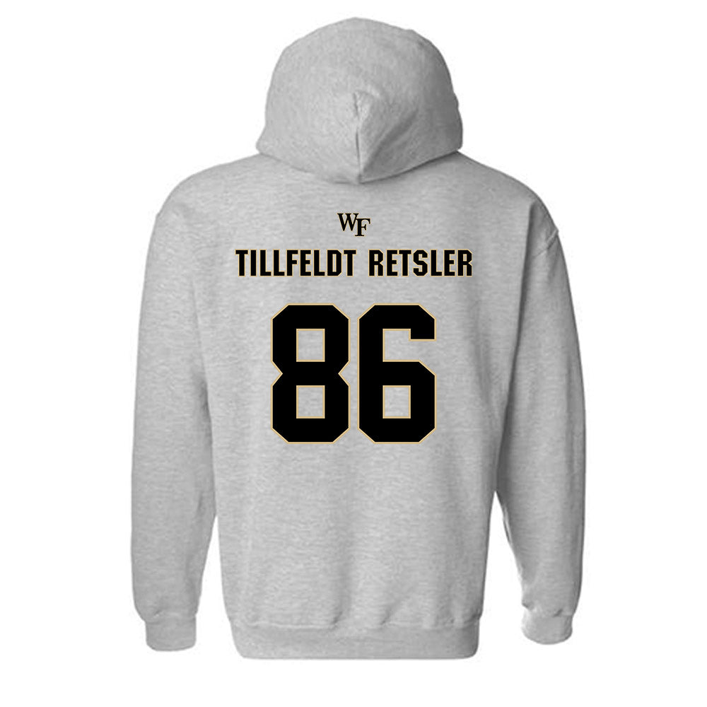 Wake Forest - NCAA Football : Maximilian Tillfeldt Retsler - Fashion Shersey Hooded Sweatshirt-1