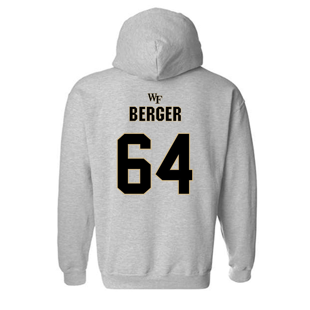 Wake Forest - NCAA Football : Ryan Berger - Fashion Shersey Hooded Sweatshirt-1