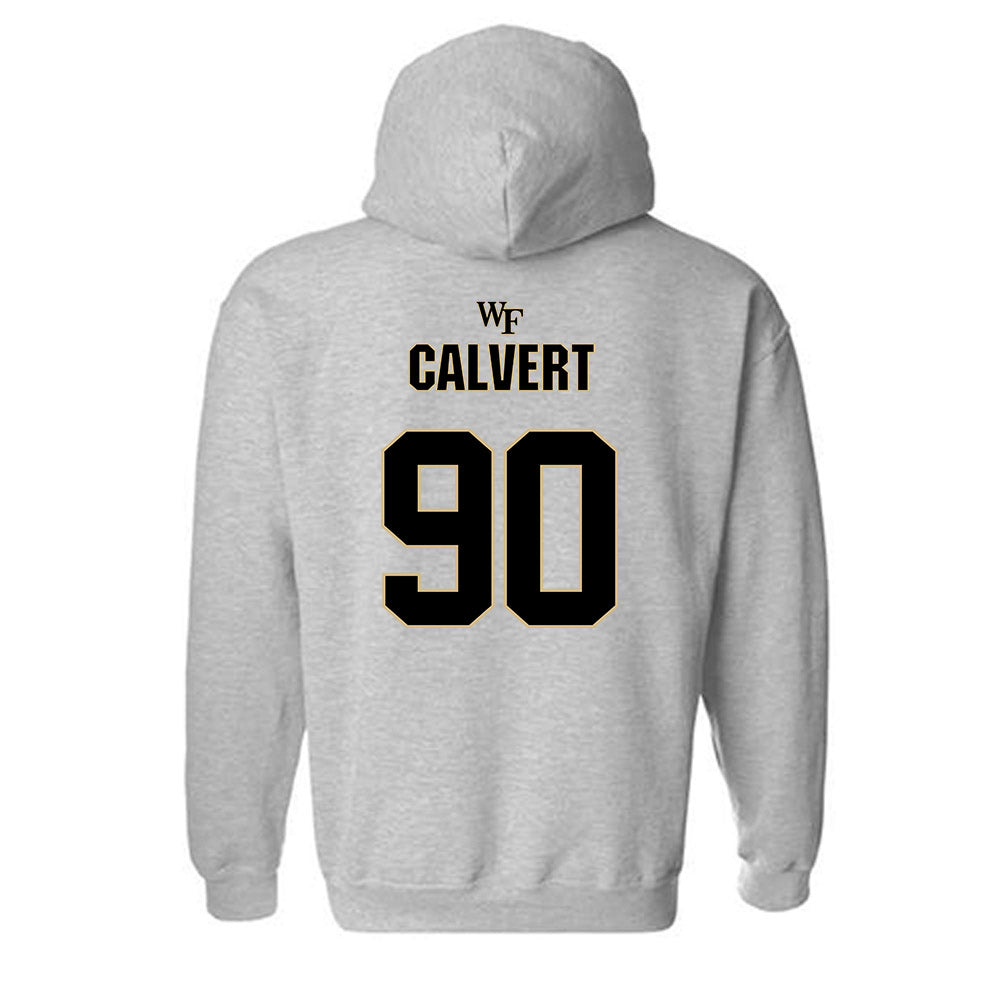 Wake Forest - NCAA Football : Connor Calvert - Fashion Shersey Hooded Sweatshirt-1