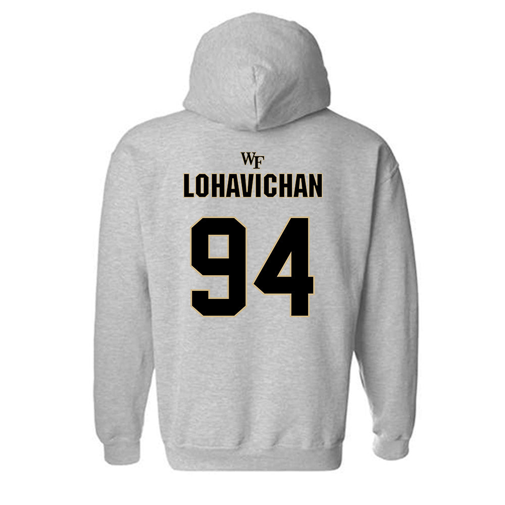 Wake Forest - NCAA Football : Zach Lohavichan - Fashion Shersey Hooded Sweatshirt-1
