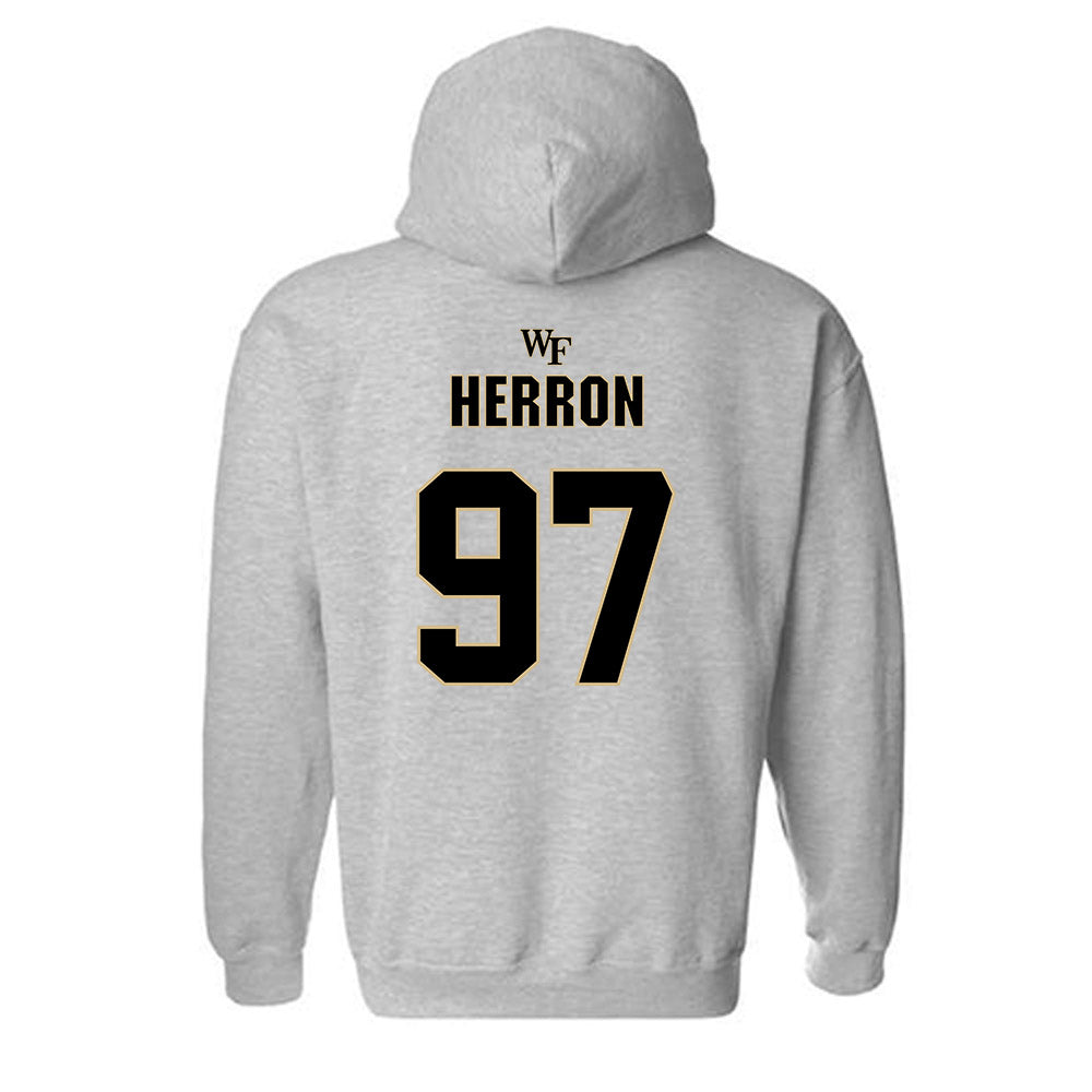 Wake Forest - NCAA Football : Matthew Herron - Fashion Shersey Hooded Sweatshirt-1