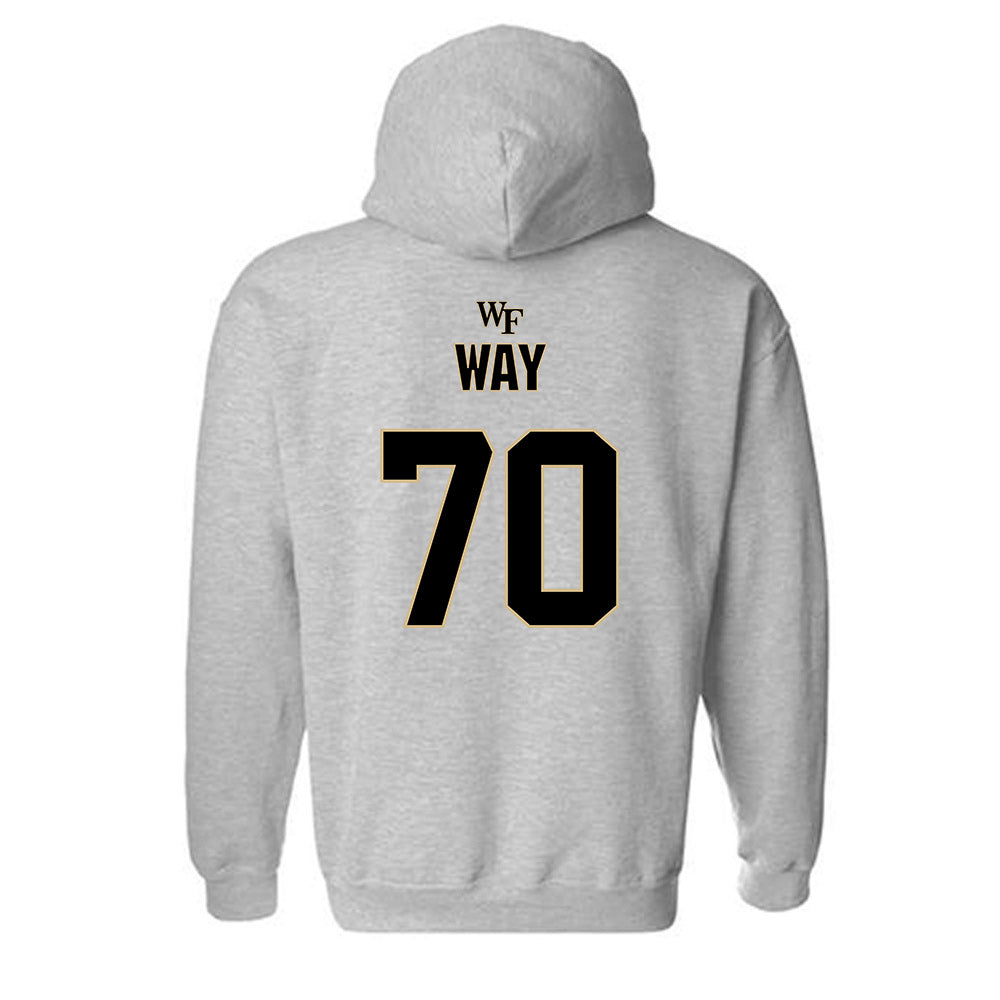 Wake Forest - NCAA Football : Will Way - Fashion Shersey Hooded Sweatshirt-1
