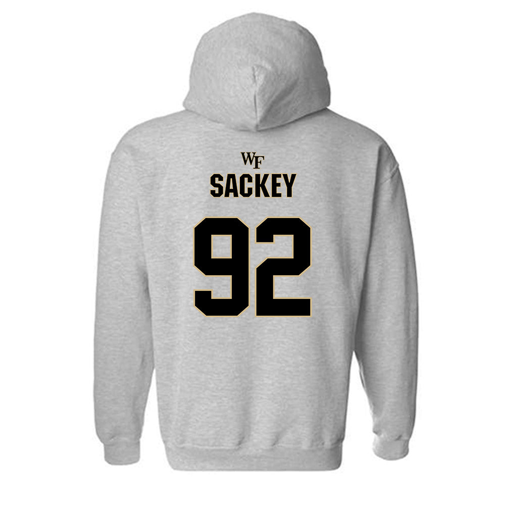 Wake Forest - NCAA Football : Sefa Sackey - Fashion Shersey Hooded Sweatshirt-1