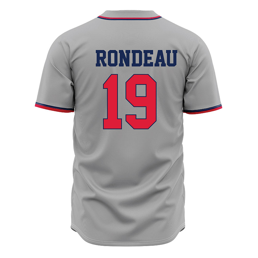 Dayton - NCAA Baseball : Lukasz Rondeau - Grey Jersey-1